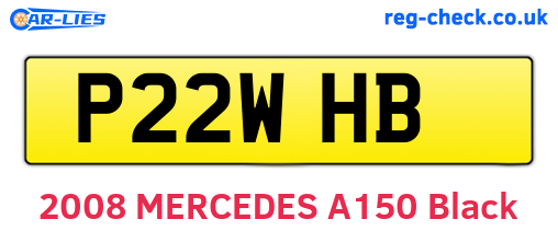 P22WHB are the vehicle registration plates.