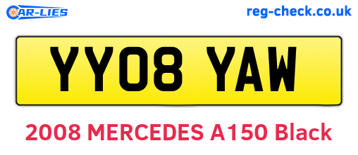 YY08YAW are the vehicle registration plates.