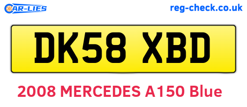 DK58XBD are the vehicle registration plates.
