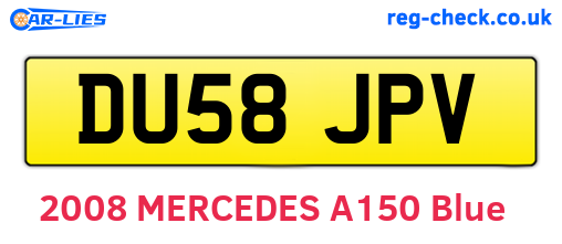 DU58JPV are the vehicle registration plates.