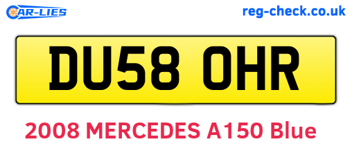 DU58OHR are the vehicle registration plates.