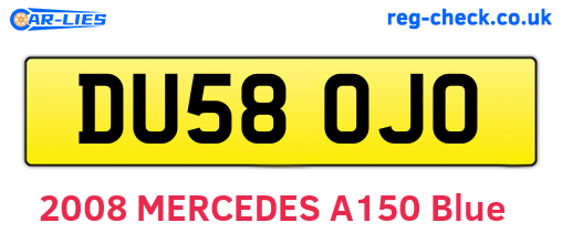 DU58OJO are the vehicle registration plates.