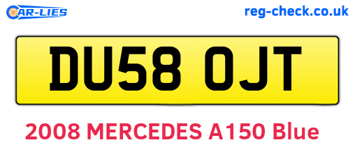DU58OJT are the vehicle registration plates.