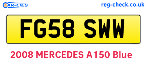 FG58SWW are the vehicle registration plates.