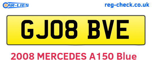 GJ08BVE are the vehicle registration plates.