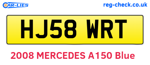 HJ58WRT are the vehicle registration plates.
