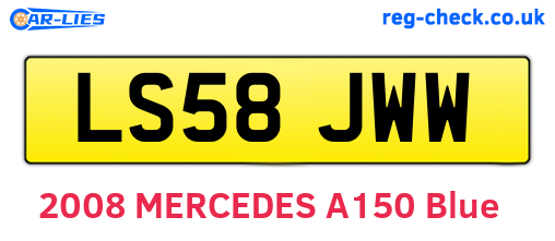 LS58JWW are the vehicle registration plates.