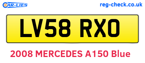 LV58RXO are the vehicle registration plates.