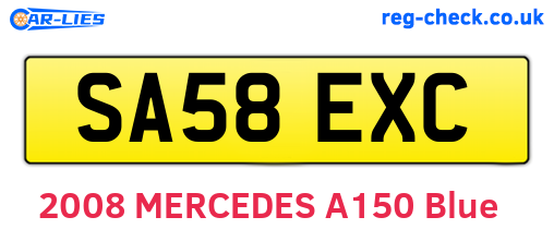 SA58EXC are the vehicle registration plates.