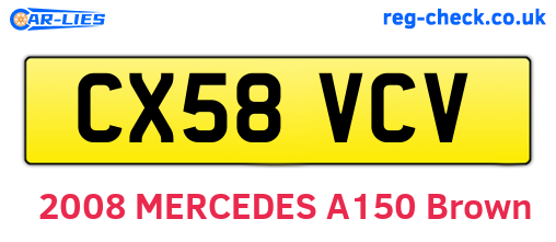 CX58VCV are the vehicle registration plates.
