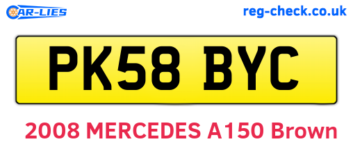 PK58BYC are the vehicle registration plates.