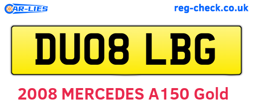 DU08LBG are the vehicle registration plates.