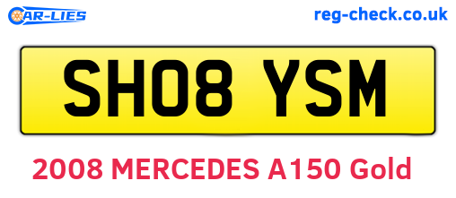 SH08YSM are the vehicle registration plates.