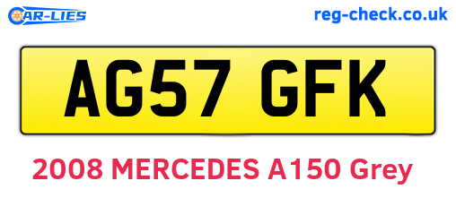 AG57GFK are the vehicle registration plates.