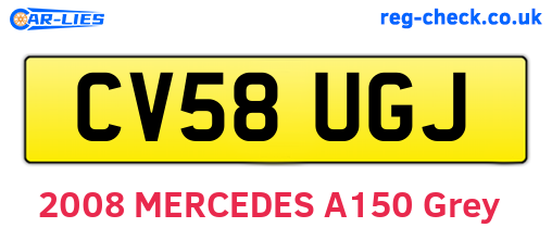CV58UGJ are the vehicle registration plates.