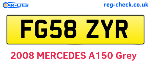 FG58ZYR are the vehicle registration plates.