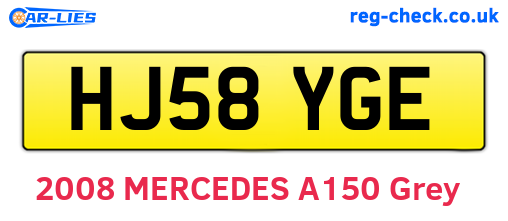 HJ58YGE are the vehicle registration plates.