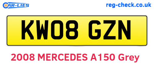 KW08GZN are the vehicle registration plates.