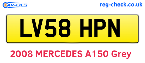 LV58HPN are the vehicle registration plates.