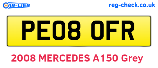 PE08OFR are the vehicle registration plates.