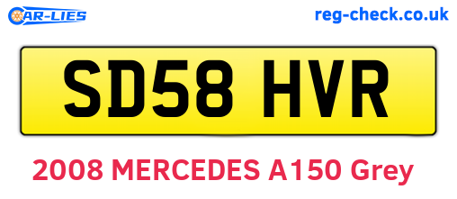 SD58HVR are the vehicle registration plates.