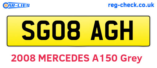 SG08AGH are the vehicle registration plates.