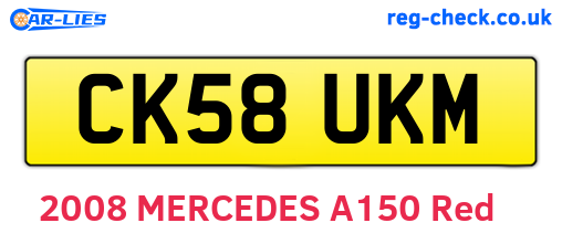 CK58UKM are the vehicle registration plates.