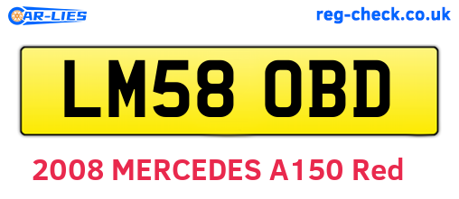 LM58OBD are the vehicle registration plates.