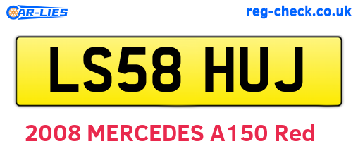 LS58HUJ are the vehicle registration plates.