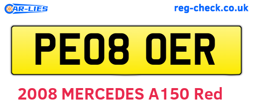 PE08OER are the vehicle registration plates.