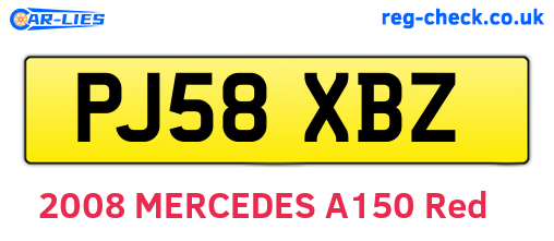 PJ58XBZ are the vehicle registration plates.