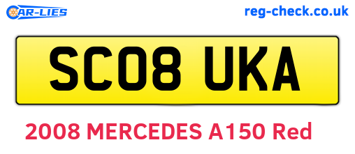 SC08UKA are the vehicle registration plates.