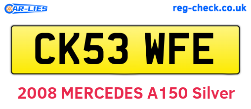 CK53WFE are the vehicle registration plates.
