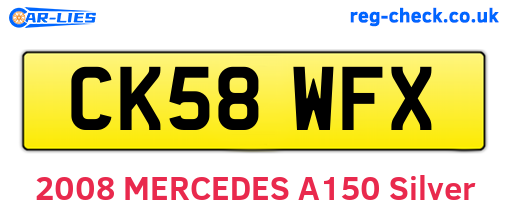 CK58WFX are the vehicle registration plates.