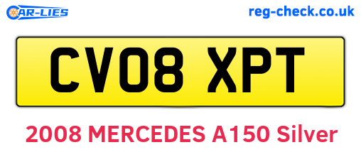 CV08XPT are the vehicle registration plates.