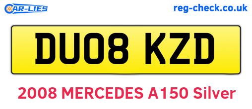 DU08KZD are the vehicle registration plates.
