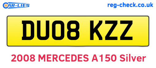 DU08KZZ are the vehicle registration plates.