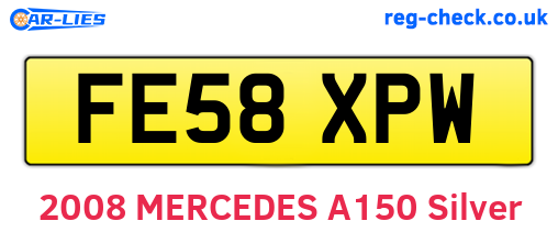 FE58XPW are the vehicle registration plates.