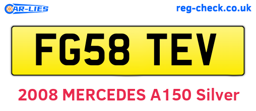 FG58TEV are the vehicle registration plates.