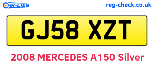 GJ58XZT are the vehicle registration plates.