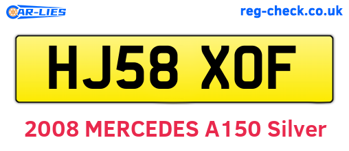 HJ58XOF are the vehicle registration plates.
