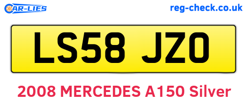 LS58JZO are the vehicle registration plates.