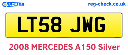 LT58JWG are the vehicle registration plates.