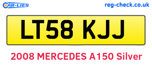 LT58KJJ are the vehicle registration plates.