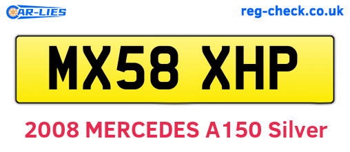 MX58XHP are the vehicle registration plates.