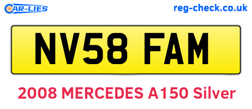 NV58FAM are the vehicle registration plates.