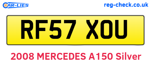 RF57XOU are the vehicle registration plates.