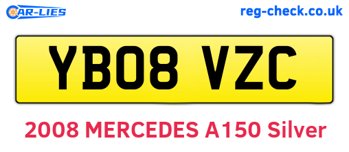 YB08VZC are the vehicle registration plates.