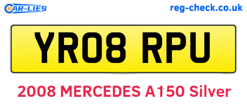 YR08RPU are the vehicle registration plates.