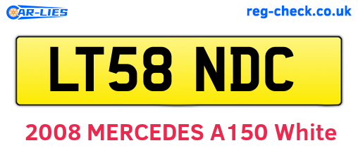 LT58NDC are the vehicle registration plates.